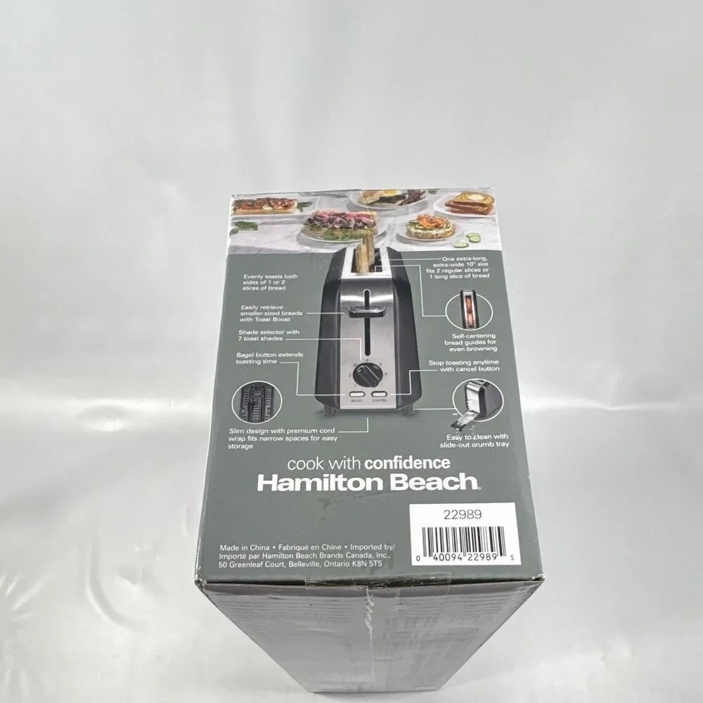 Hamilton Beach Long Slot Toaster Modern Slim Design Easy Retrieve Boost 22989
